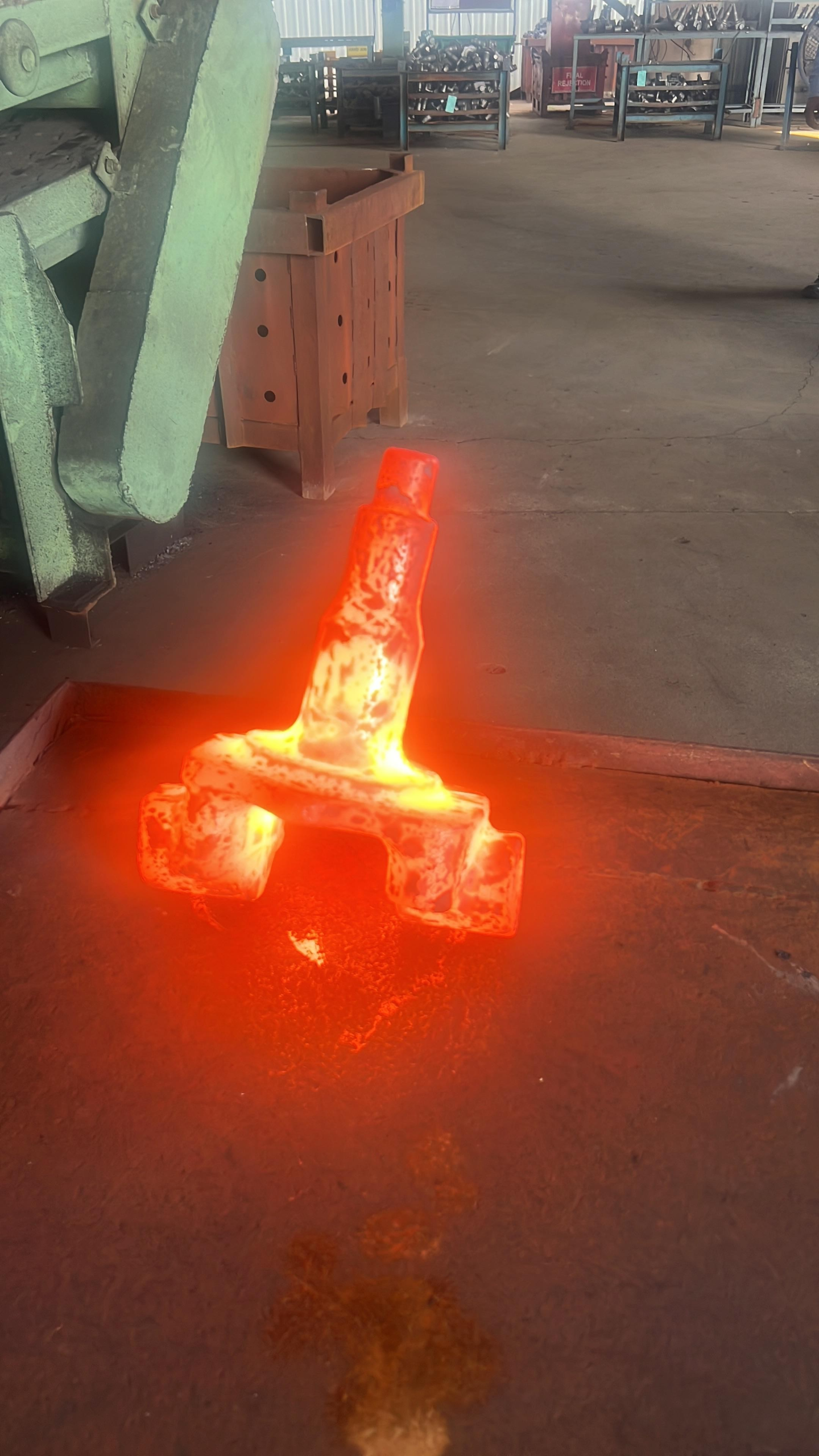 Closed die press in operation, India forging partner facility