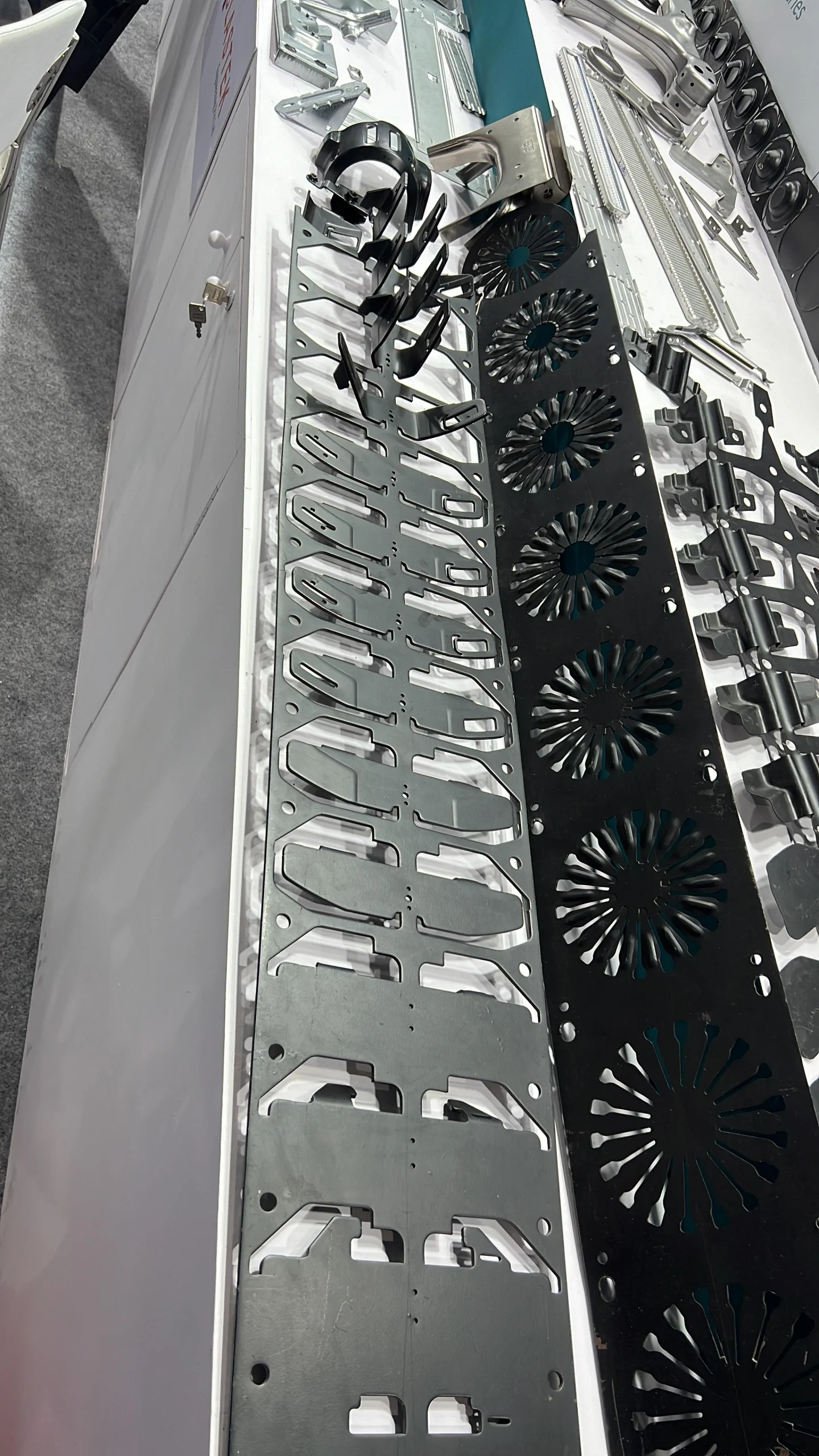 Progressive stamping die running on a press at our India partner facility