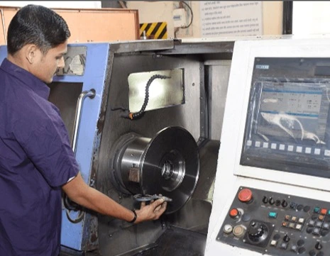 BFW Prima horizontal machining center (HMC) machining a loaded part at our partner facility in India