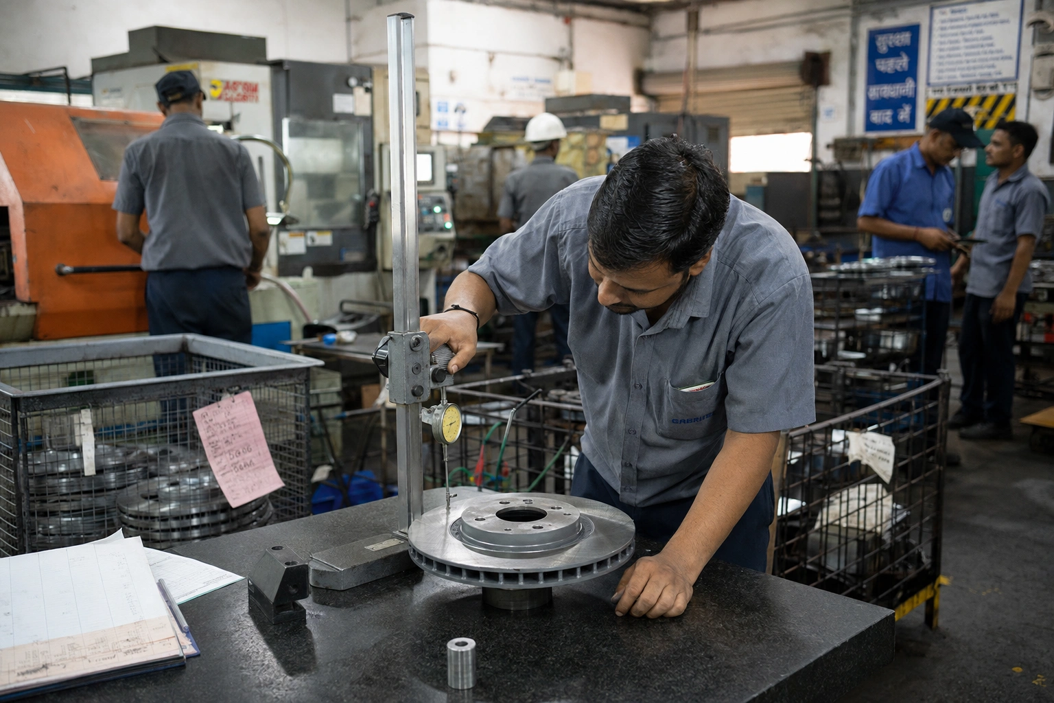 Brake rotor runout and dimensions verified during CMM inspection in India