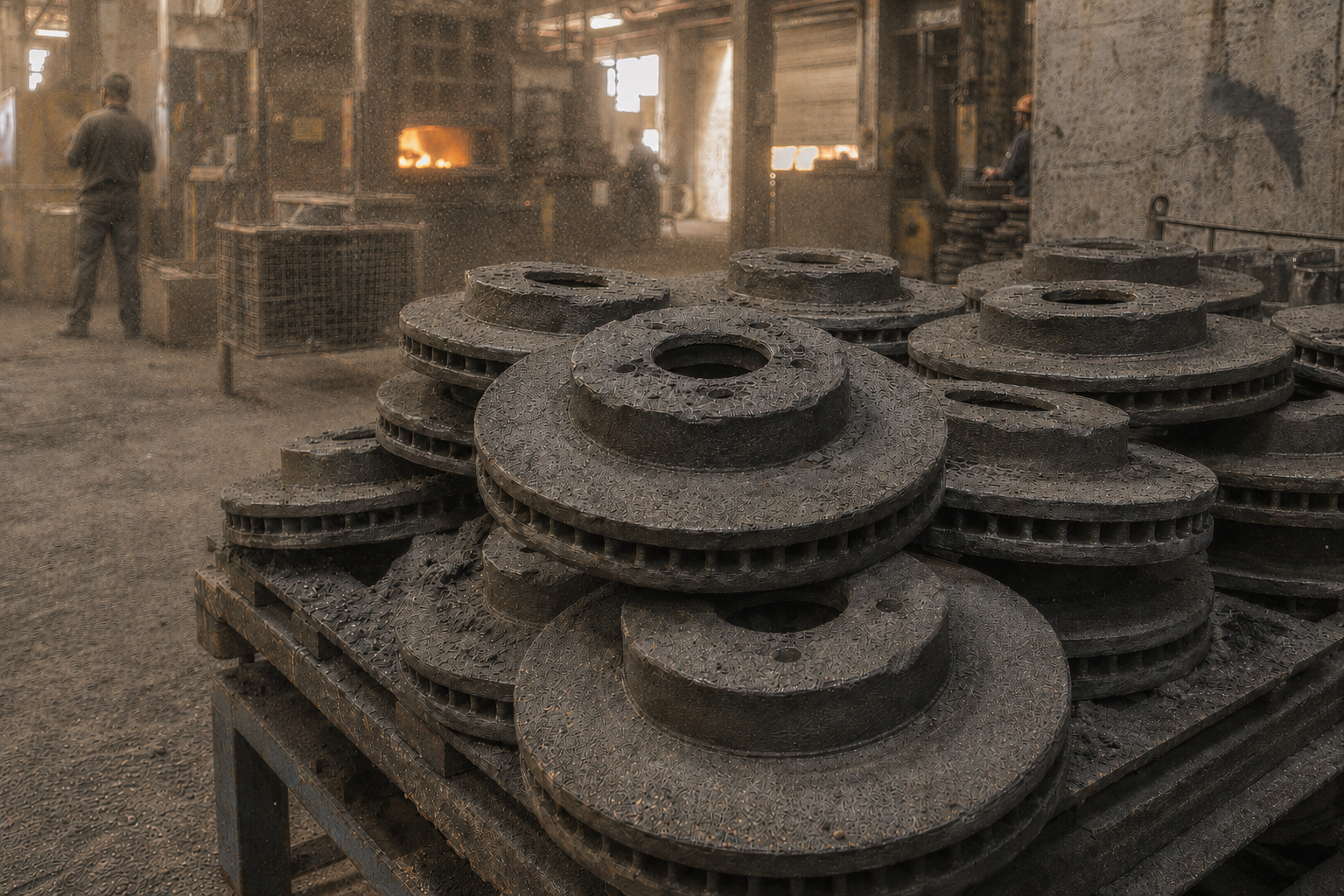 Grey iron castings on a partner floor in India
