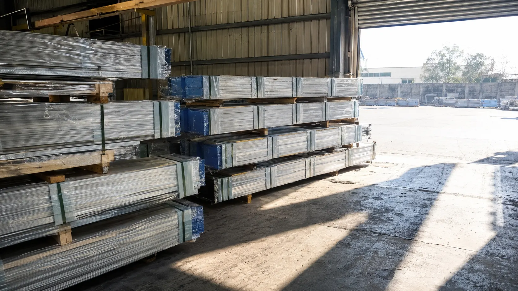 Production batch of anodized aluminum extrusions lined up for PPAP sign off before packing at our India partner facility